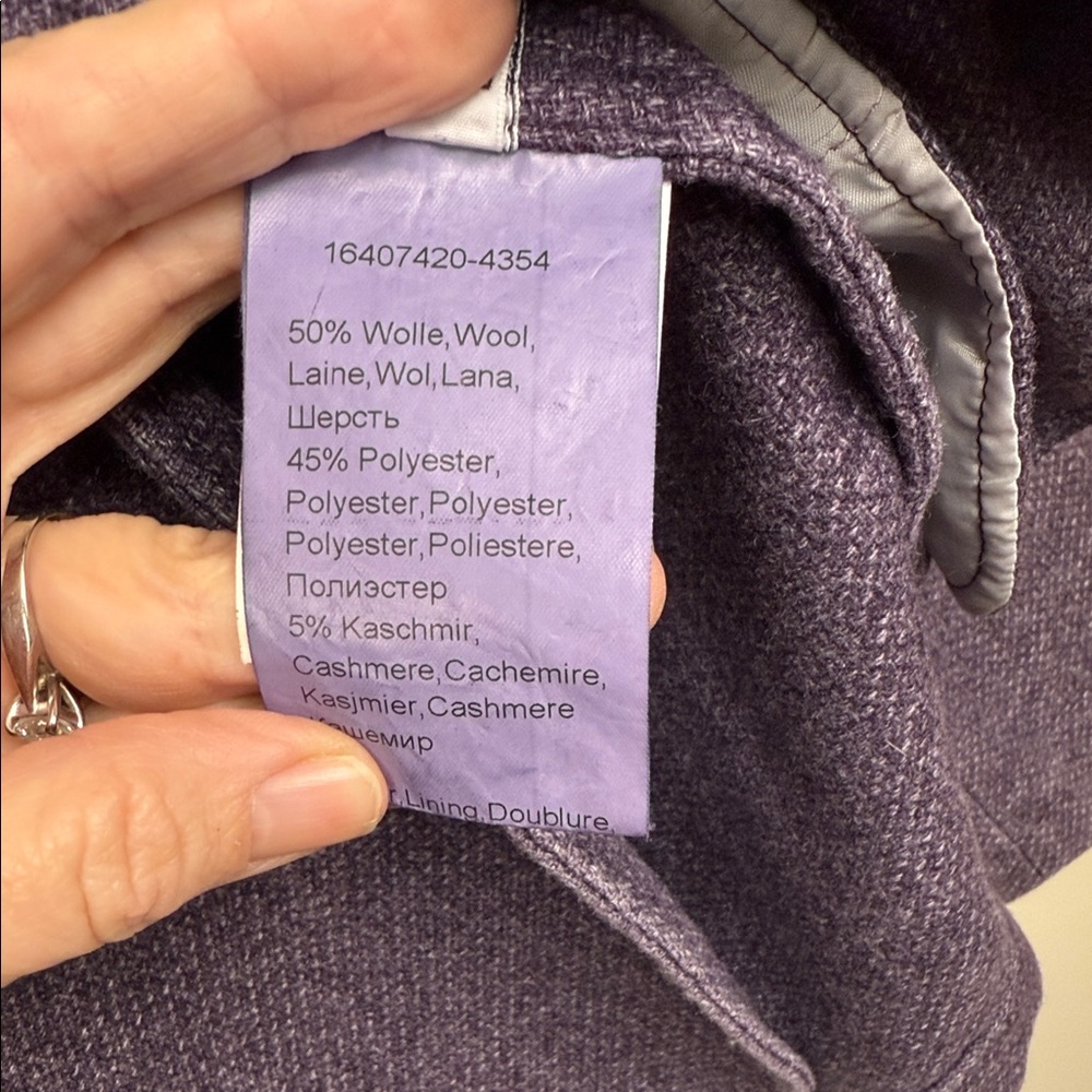 NVSCO 2107 Purple wool blend single breasted Blazer Jacket us 10 - Picture 8 of 11